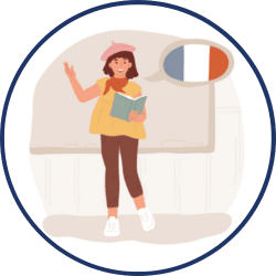 Illustration d'une jeune enseignante de français